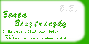beata bisztriczky business card